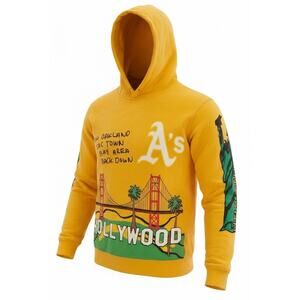 Homme + Femme Cali to NYC Hoodie Yellow Puff Print Graphic Men’s Small